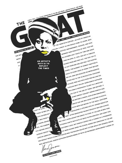 Greatest Of All Time || The GOAT Series || Nina Simone || Graphic & Bio Print