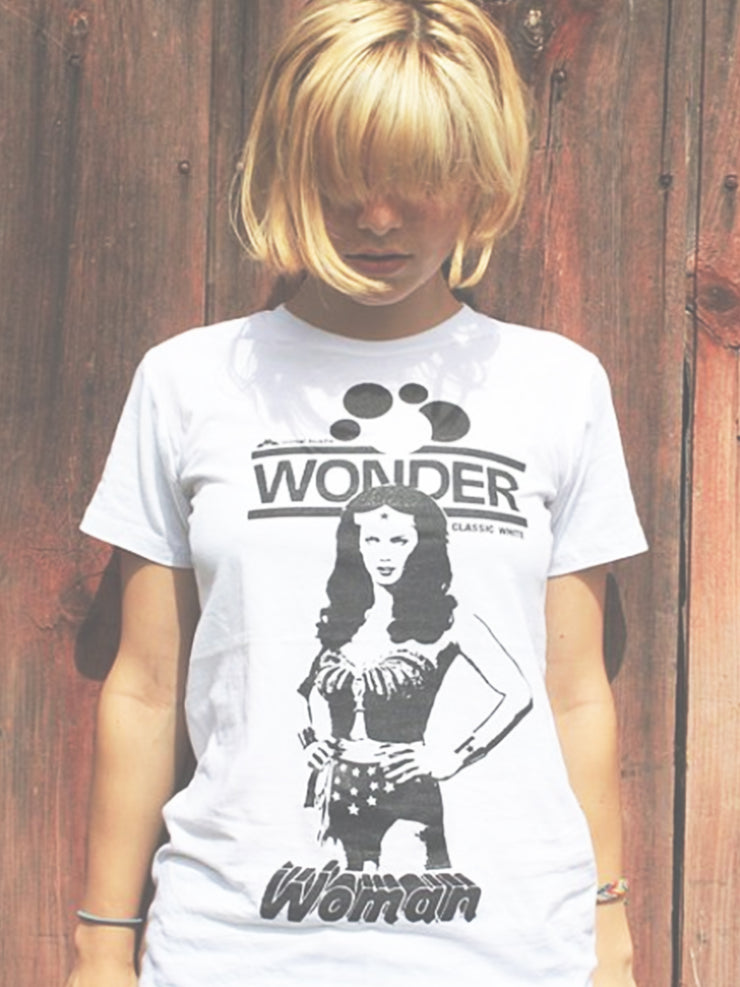 wonder woman vs. wonder bread t-shirt (fitted)