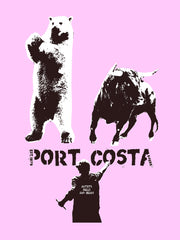 port costa, bear, bull, & artists map t-shirt